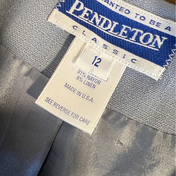 NWT Pendleton Baby Blue Vintage 90s Blazer / Suit Jacket Size 12 - Picture 6 of 6